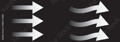 Air flow arrows set. Set of blue arrow showing wind air flow. Vector set of air flow arrows. Blue air flow arrows showing wind circulation and ventilation. Set of blue arrows showing cold air arrows.