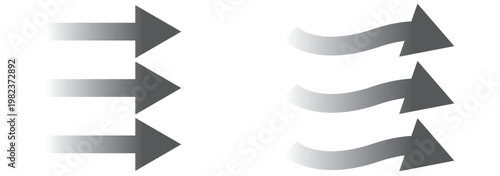 Air flow arrows set. Set of blue arrow showing wind air flow. Vector set of air flow arrows. Blue air flow arrows showing wind circulation and ventilation. Set of blue arrows showing cold air arrows.