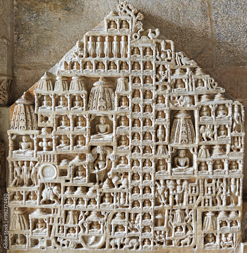 Ranakpur Jain Temple in Rajasthan, built in the 15th century and dedicated to Adinatha, is famed for its marble design, 1,444 unique pillars, symmetry, and serene spiritual ambiance.