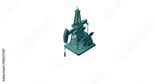 Isometric illustration of a futuristic satellite communication tower
