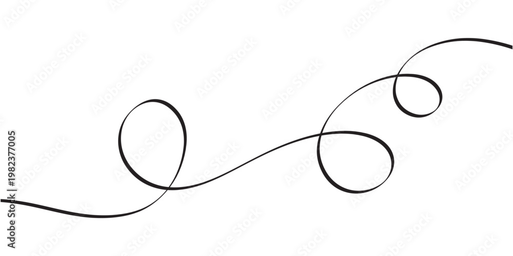Obraz premium Swoosh, swash underline stroke set. Abstract wavy thin line. Squiggle elements. Vector isolated illustration in eps 10.