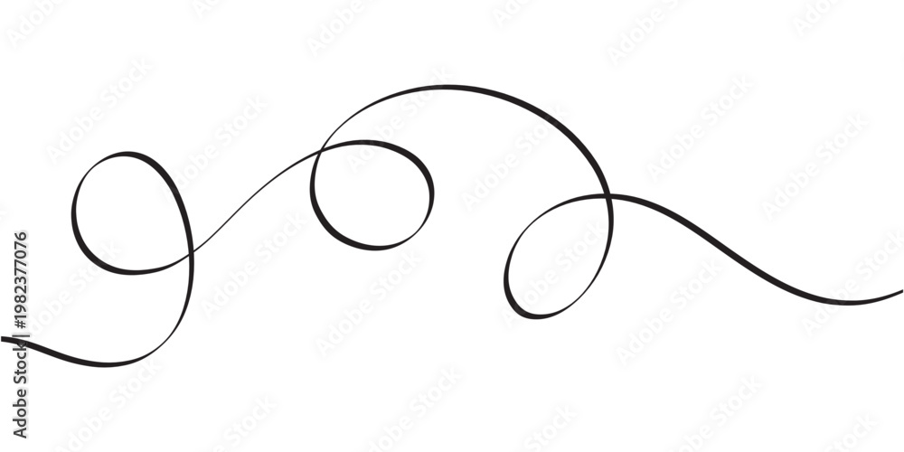 Fototapeta premium Swoosh, swash underline stroke set. Abstract wavy thin line. Squiggle elements. Vector isolated illustration in eps 10.