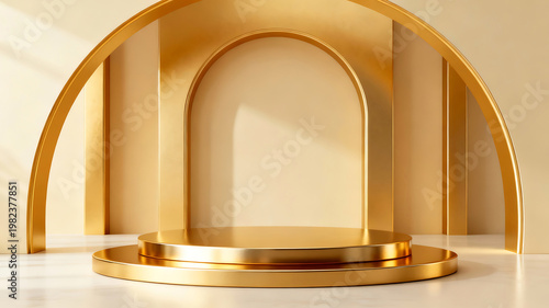 Golden arch and circular platform