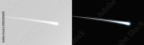 Fotografía Falling star or meteor effect with glowing head and long trail png