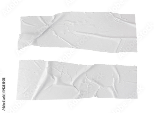 Tableau sur toile White crumpled paper background, blank wrinkled sheet