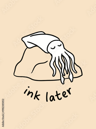 Sleeping Jellyfish Cartoon Character Design.