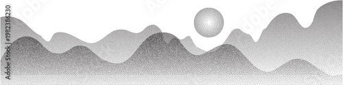 Dot mountain pattern, grain landscape abstract pattern
