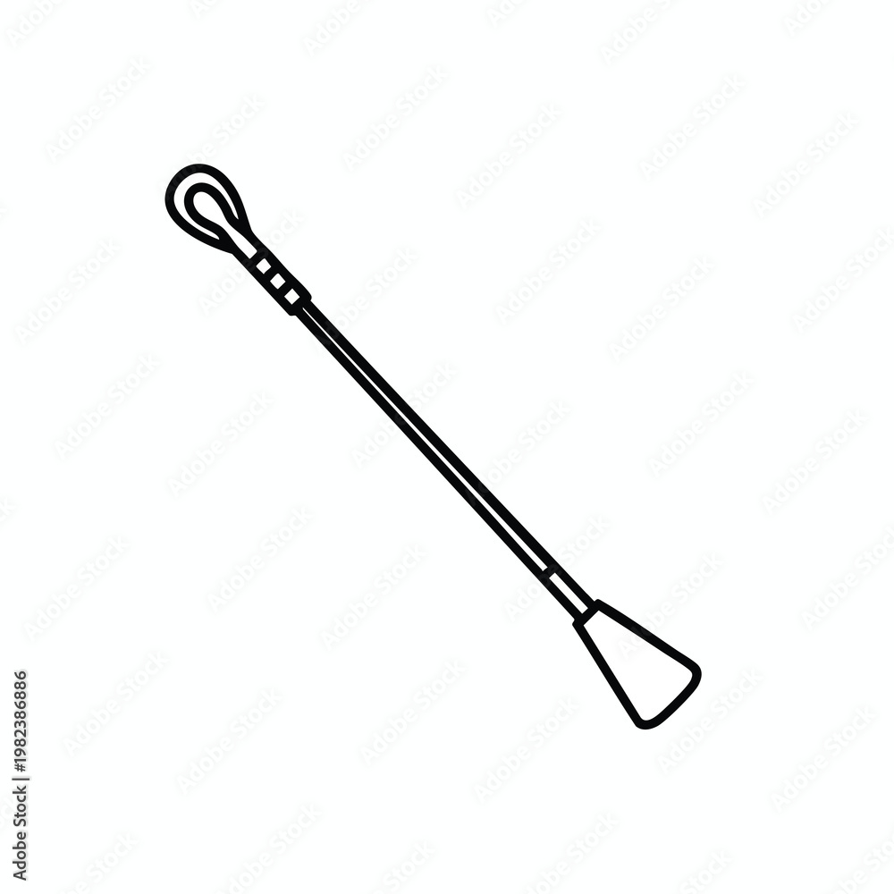 Naklejka premium Simple Illustration of a Cleaning Tool with a Long Handle and Flat Head