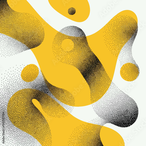 Abstract Artistic Pattern with Vibrant Yellow and Monochrome Elements