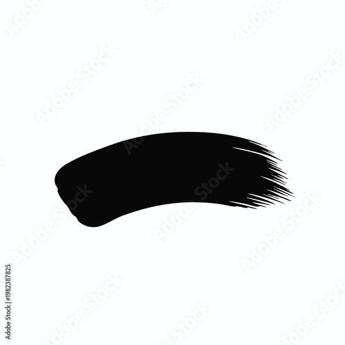 Abstract Black Brush Stroke on White Background for Creative Design