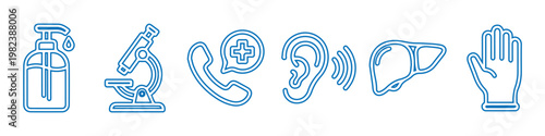 Medical and Healthcare Line Icons Set.