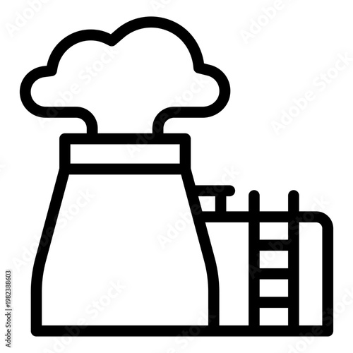 factory outline icon. industrial plant. mass production. urban zone