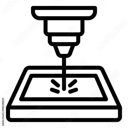 laser cut outline icon. precision tool. metal engraving. tech workshop.