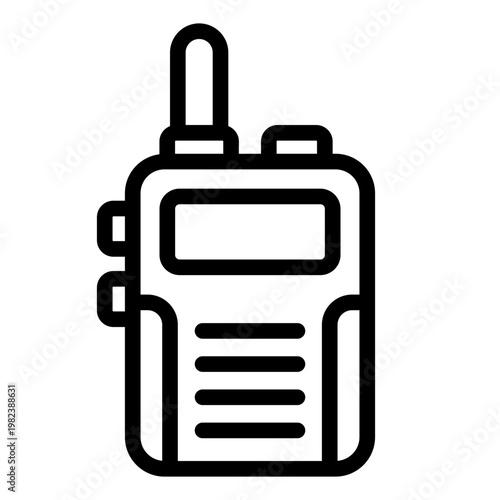 walkie talkie outline icon. radio device. site communication. security gear.