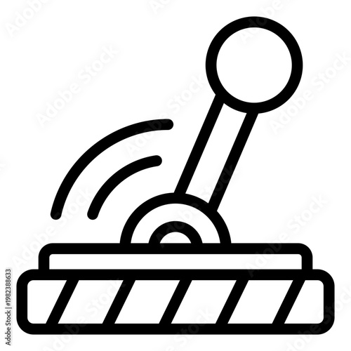 control lever outline icon. machine joystick. manual operation. cockpit gear.