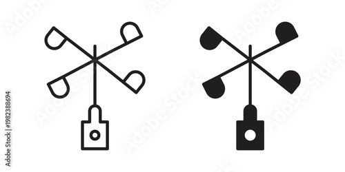 Anemometer icon pack on white background. logotype graphic design