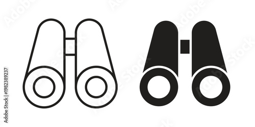 Binoculars icon pack on white background. logotype graphic design