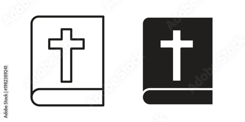 Bible icon pack on white background. logotype graphic design