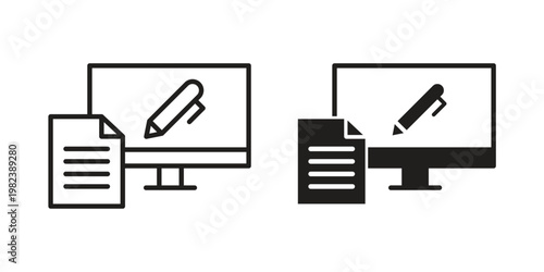 Blended learning icon pack on white background. logotype graphic design