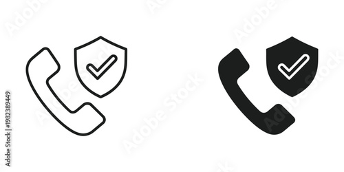 Secure communication icons with a shield and checkmark symbolizing safety and verification