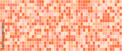 Seamless abstract mosaic tile pattern in warm coral and peach tones, ideal for modern backgrounds, wallpapers, textiles and creative design templates