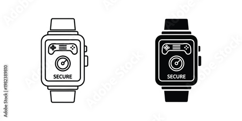 Secure smartwatches featuring game controller interfaces on their screens
