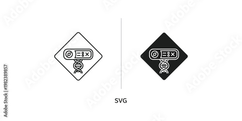 Comparison of a genetic sequencer icon in different color schemes