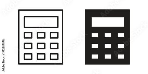 Calculator icon pack on white background. logotype graphic design