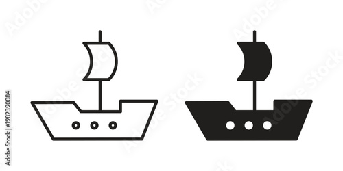 Caravel icon pack on white background. logotype graphic design