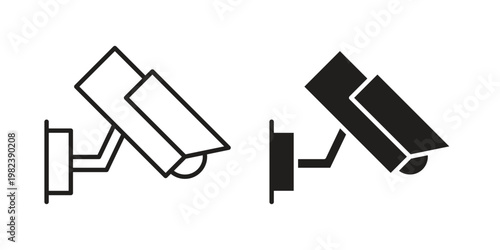 CCTV icon pack on white background. logotype graphic design