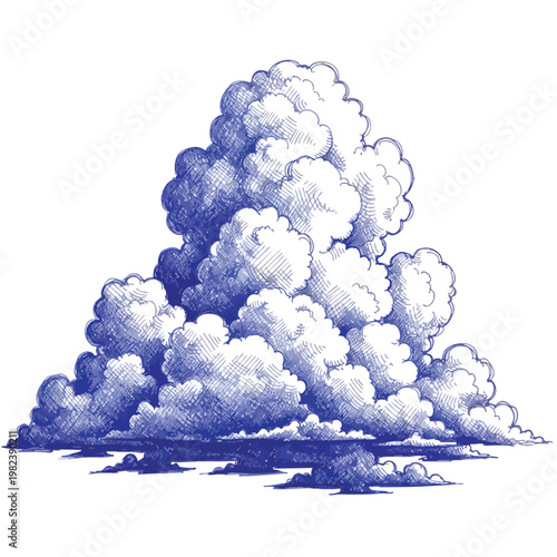 Dramatic Cloud Formation Over a Clear Sky for Weather and Nature Themes