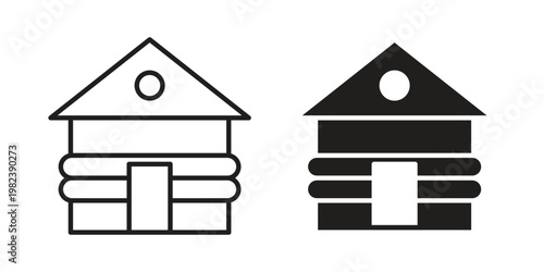 Chalet icon pack on white background. logotype graphic design