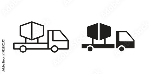 Cement truck icon pack on white background. logotype graphic design