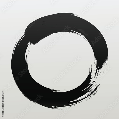 Minimalist Black and White Zen Circle Graphic for Artistic and Meditation Themes