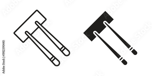 Chopsticks icon pack on white background. logotype graphic design