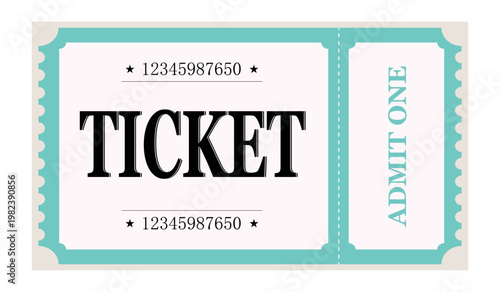 Vector empty ticket template. Isolated modern coupon mockup for travelling, movie, theater, airplane. Blank white tickets, icon. Concert, festival, event admit layouts.