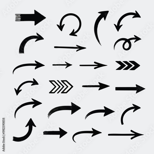 Collection of Various Arrow Symbols for Direction and Movement Design