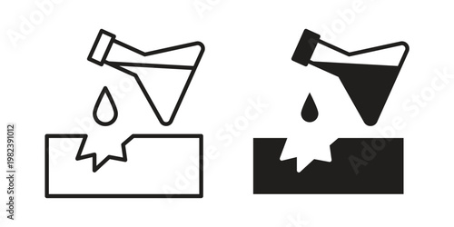 Corrosive substance icon pack on white background. logotype graphic design