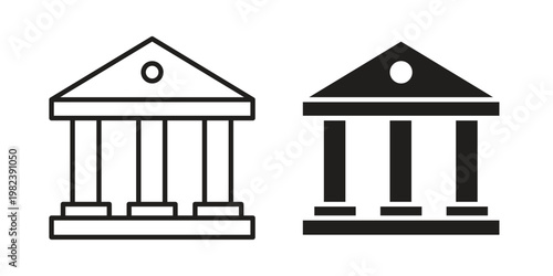 Courthouse icon pack on white background. logotype graphic design