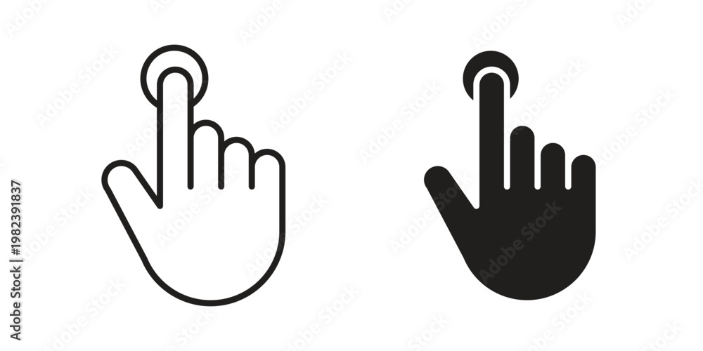 Fototapeta premium Finger press icon pack on white background. logotype graphic design