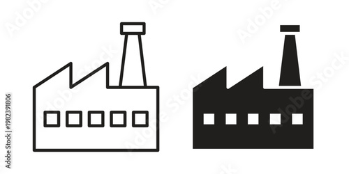Factory icon pack on white background. logotype graphic design