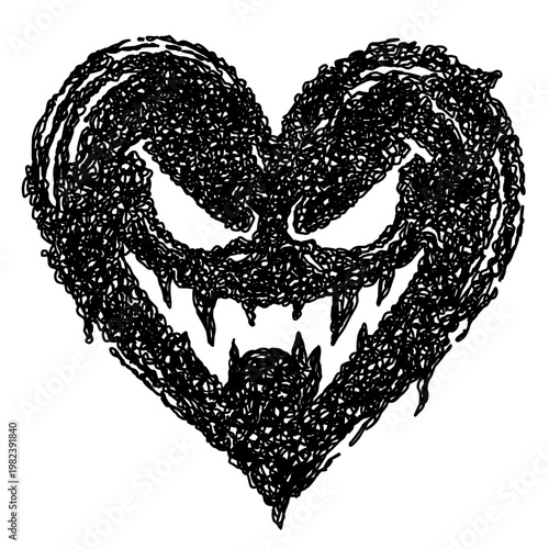 Negro corazón monstruoso.