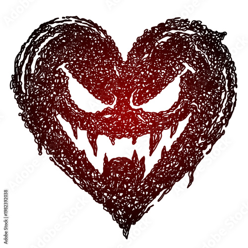 Tableau sur toile Garabatos corazón monster.