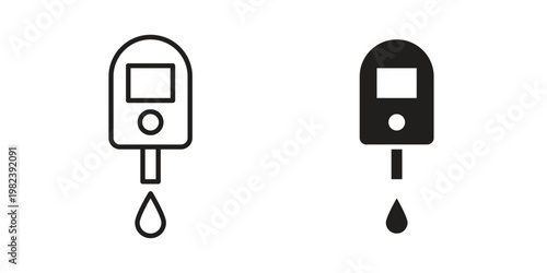 Glucometer icon pack on white background. logotype graphic design