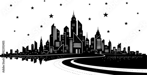 london skyline in black