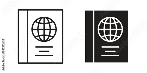 Immigration icon pack on white background. logotype graphic design