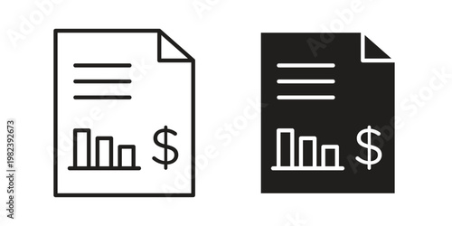 Income statement icon pack on white background. logotype graphic design