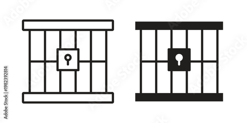 Jail icon pack on white background. logotype graphic design