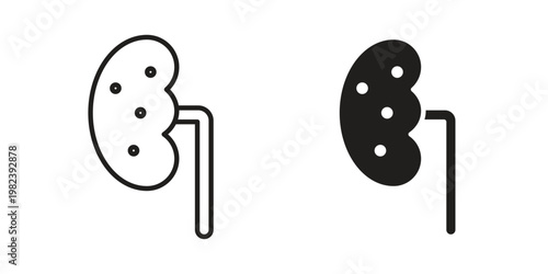 Kidney disease icon pack on white background. logotype graphic design