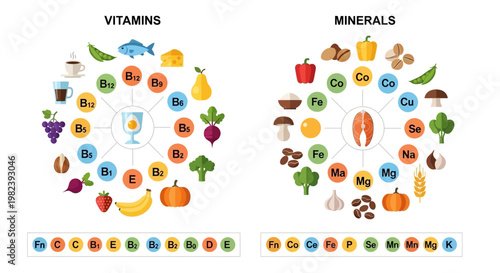 Vitamins and Minerals Chart: Healthy Food Sources and Essential Nutrients